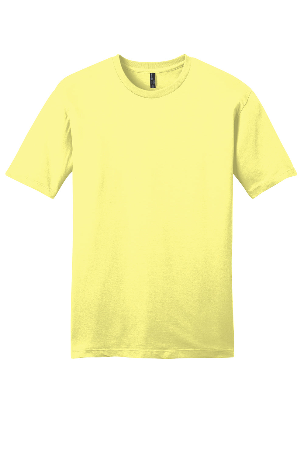 District DT6000 Mens Very Important Short Sleeve Crewneck T-Shirt Lemon Yellow Flat Front