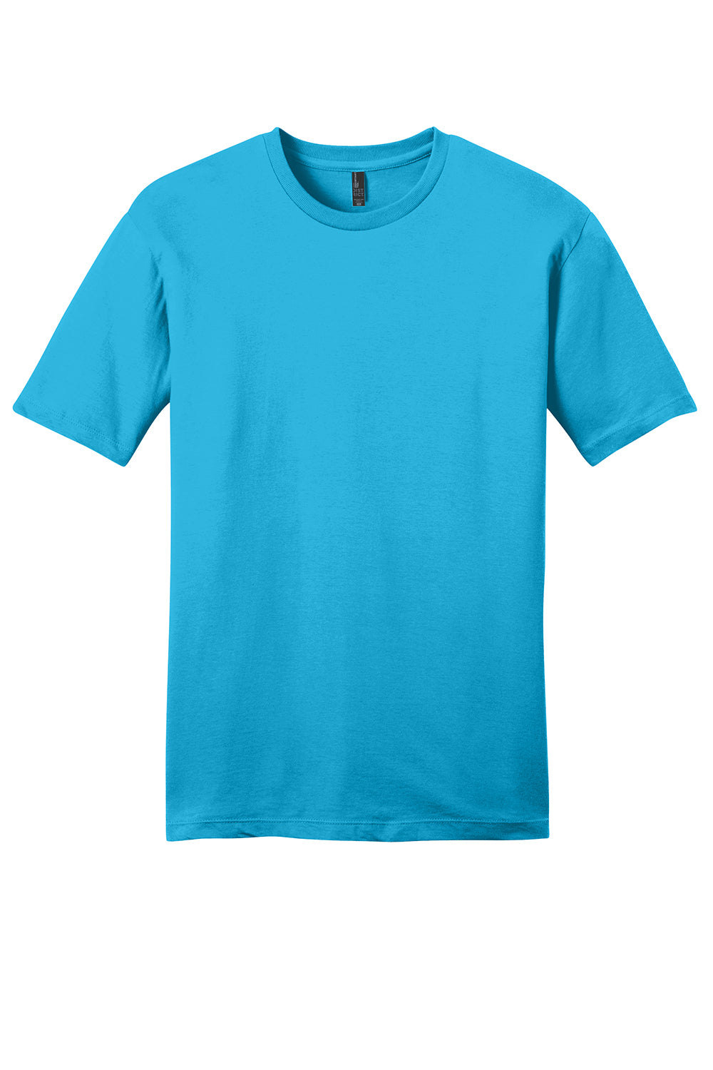 District DT6000 Mens Very Important Short Sleeve Crewneck T-Shirt Light Turquoise Blue Flat Front