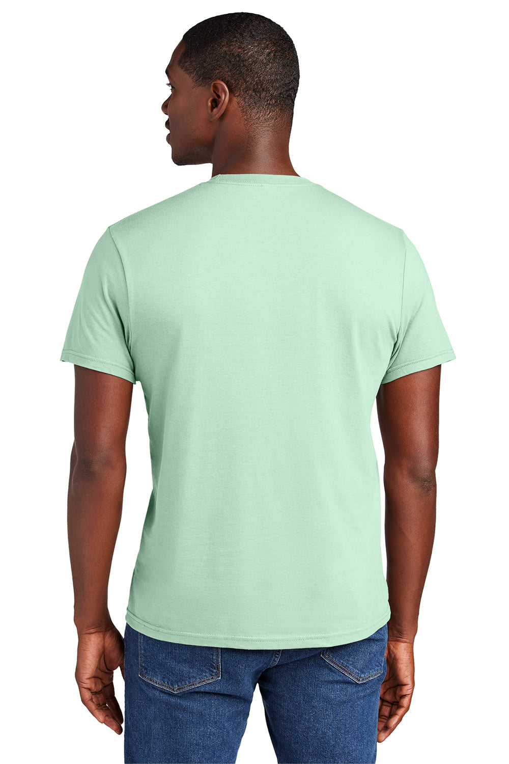 District DT6000 Mens Very Important Short Sleeve Crewneck T-Shirt Mint Green Model Back