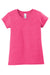 District DT6001YG Youth Very Important Short Sleeve Crewneck T-Shirt Fuchsia Pink Frost Flat Front