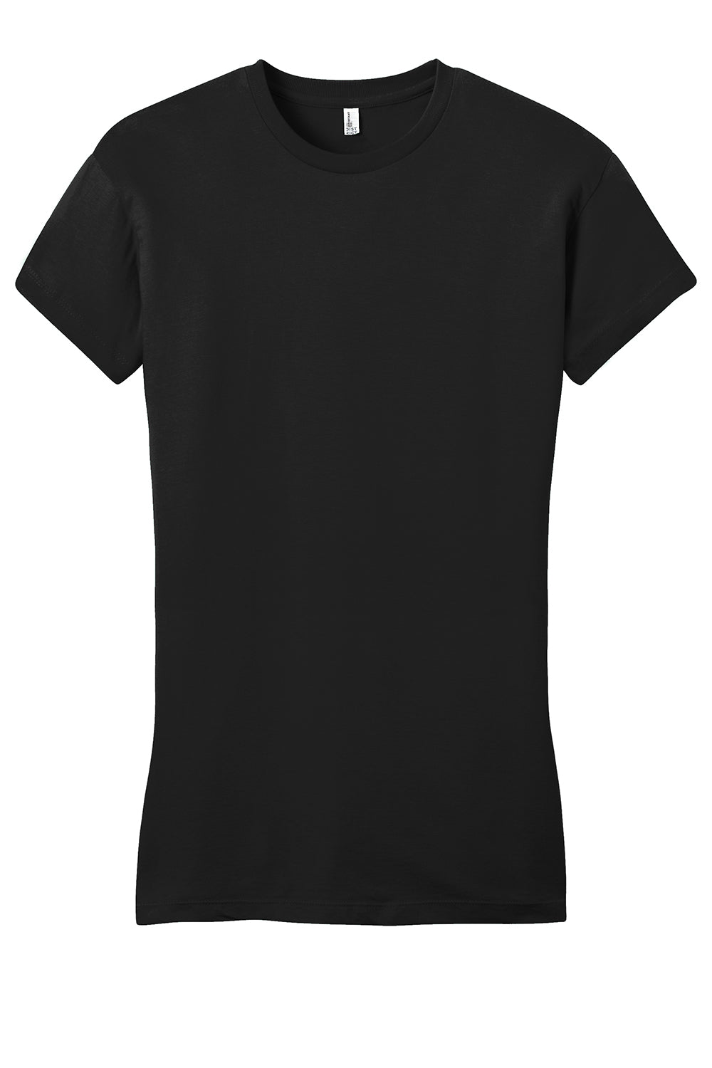 District DT6001 Womens Very Important Short Sleeve Crewneck T-Shirt Black Flat Front