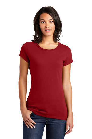 District DT6001 Womens Very Important Short Sleeve Crewneck T-Shirt Classic Red Model Front