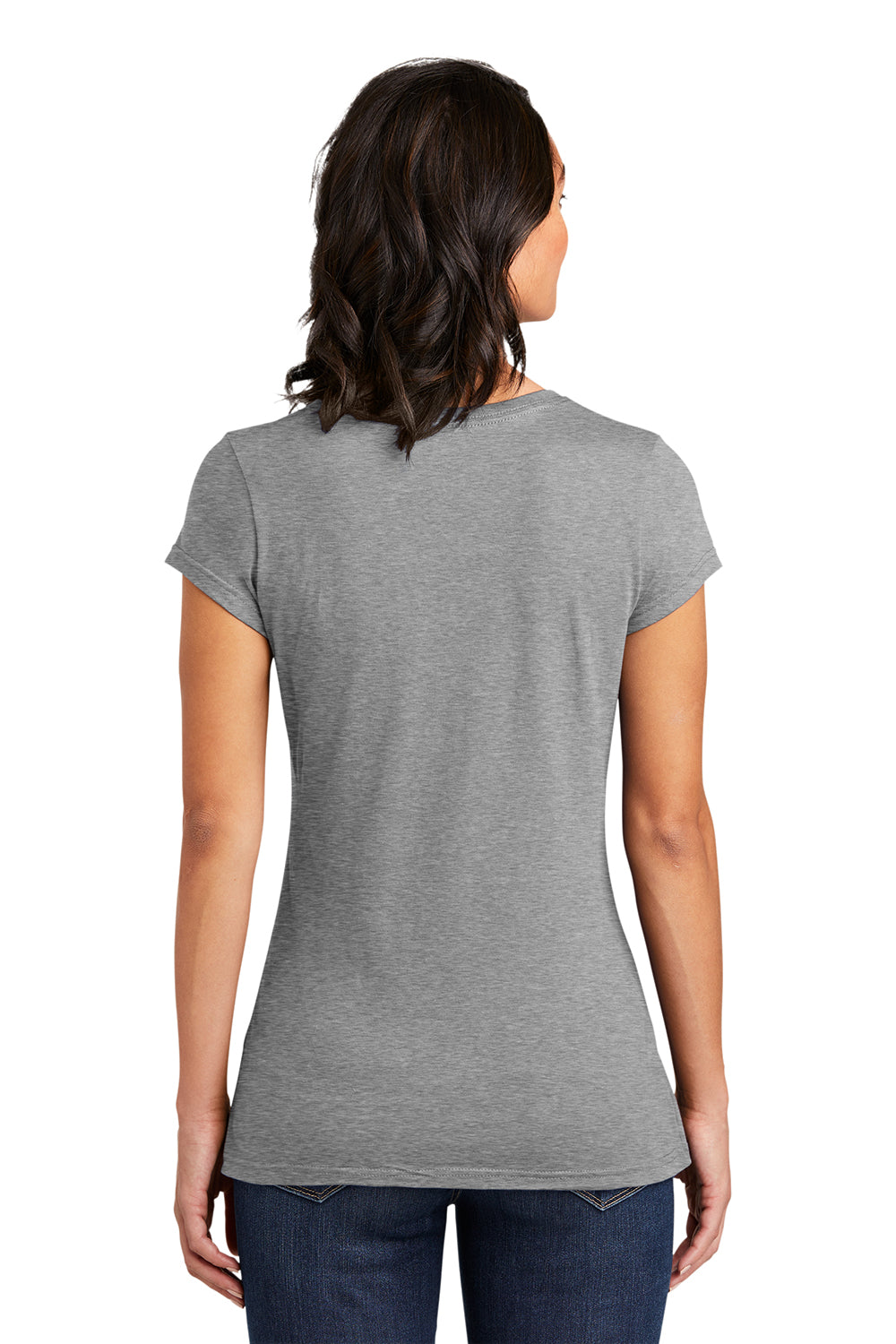 District DT6001 Womens Very Important Short Sleeve Crewneck T-Shirt Grey Frost Model Back