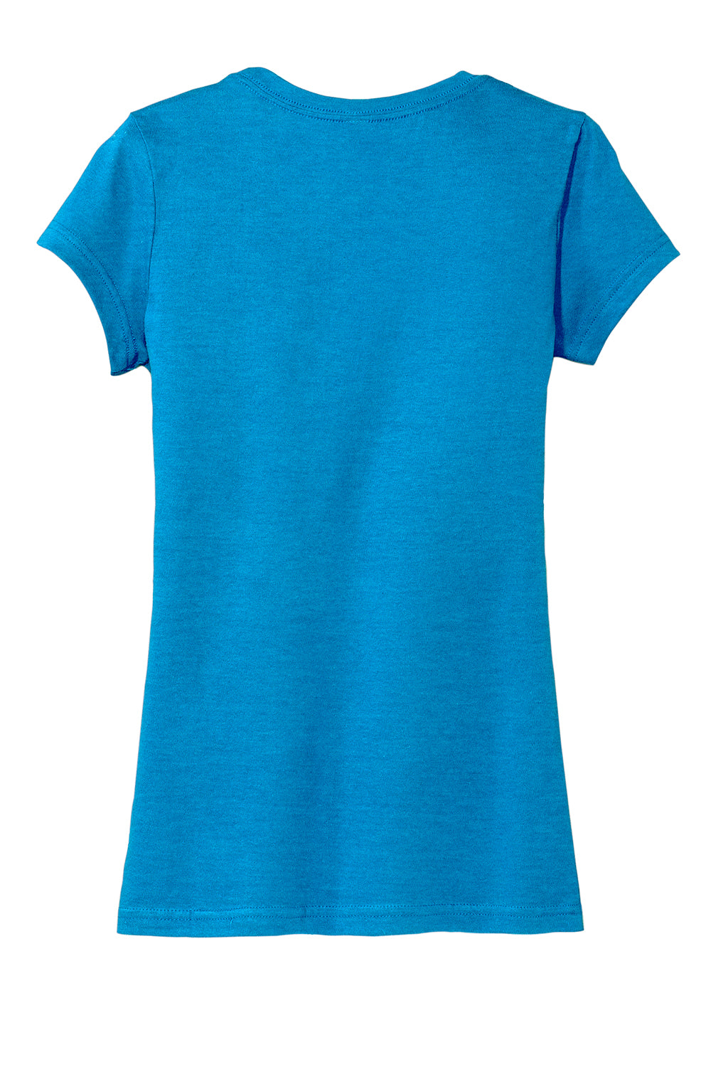 District DT6001 Womens Very Important Short Sleeve Crewneck T-Shirt Heather Bright Turquoise Blue Flat Back