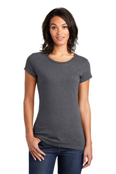 District DT6001 Womens Very Important Short Sleeve Crewneck T-Shirt Heather Charcoal Grey Model Front