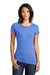 District DT6001 Womens Very Important Short Sleeve Crewneck T-Shirt Heather Royal Blue Model Front