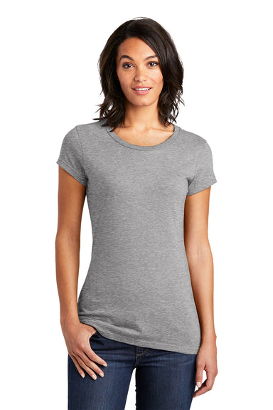 District DT6001 Womens Very Important Short Sleeve Crewneck T-Shirt Heather Light Grey Model Front