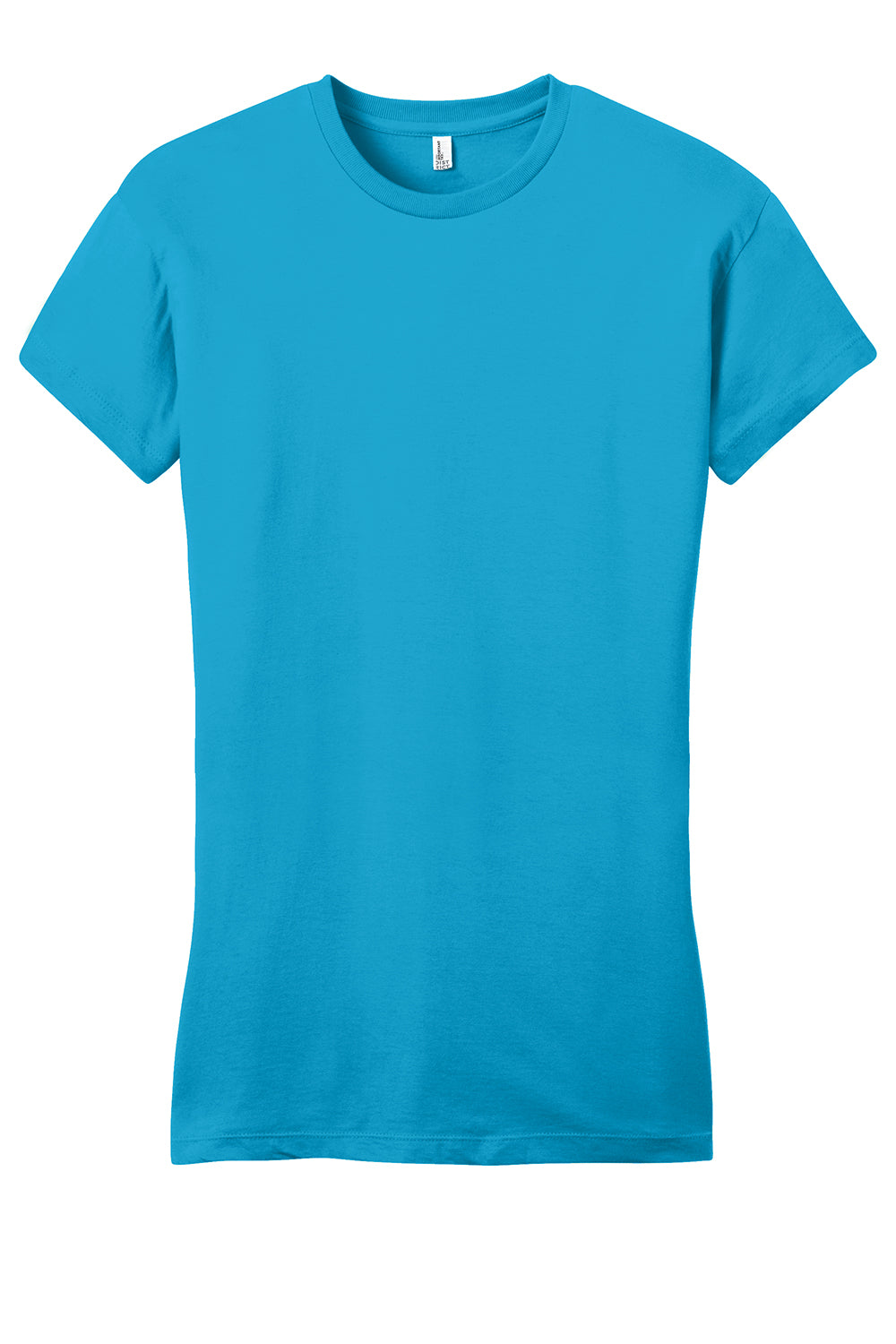 District DT6001 Womens Very Important Short Sleeve Crewneck T-Shirt Light Turquoise Blue Flat Front