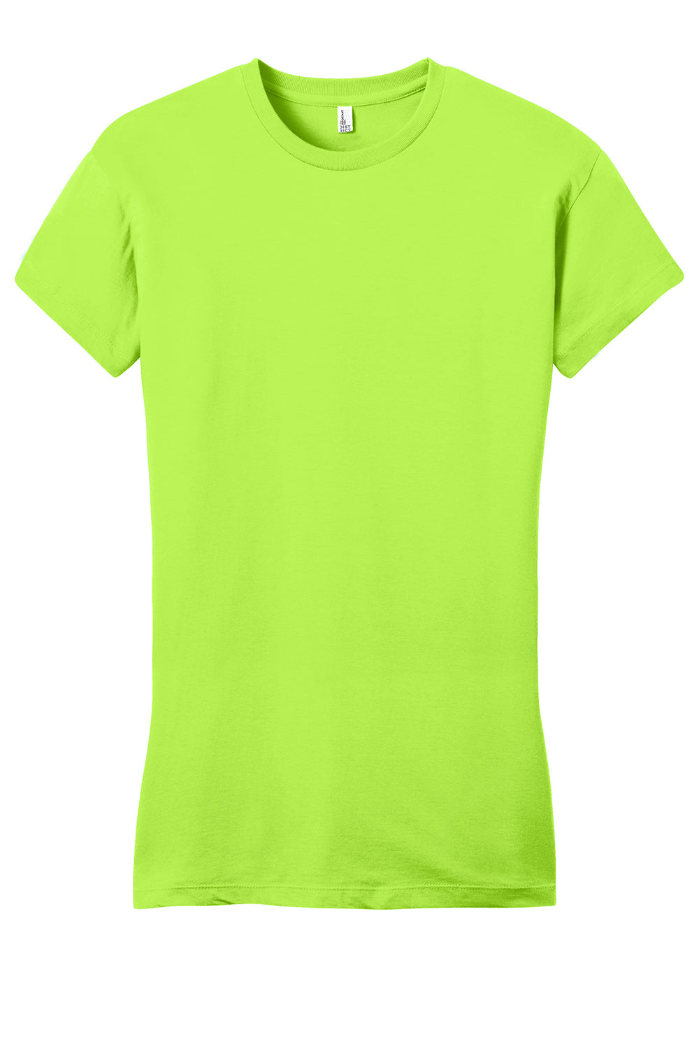 District DT6001 Womens Very Important Short Sleeve Crewneck T-Shirt Lime Shock Green Flat Front