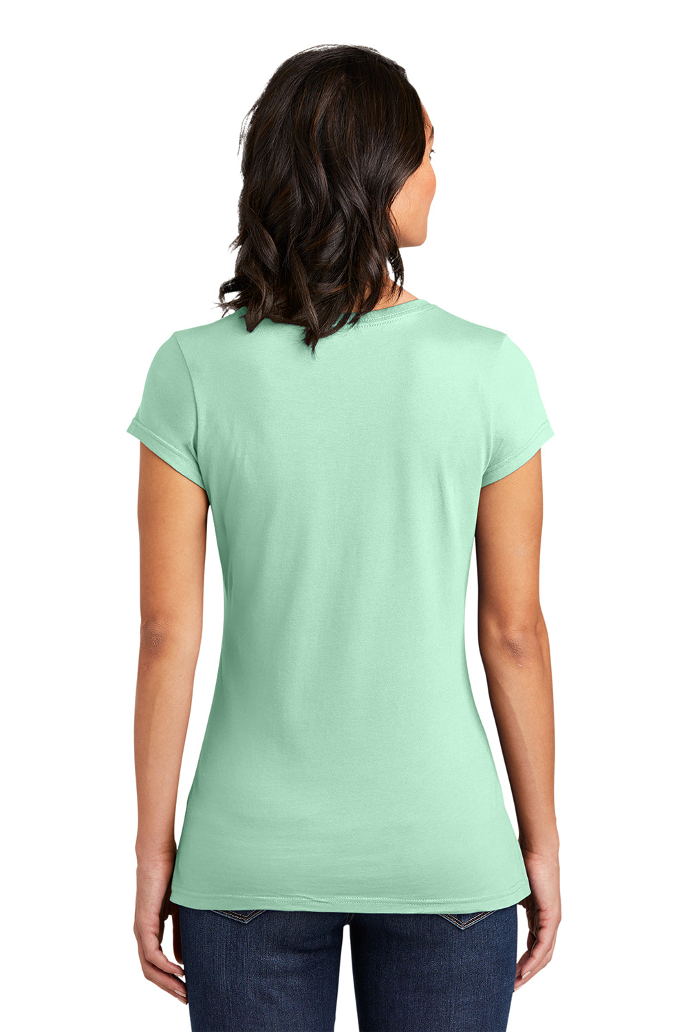 District DT6001 Womens Very Important Short Sleeve Crewneck T-Shirt Mint Green Model Back