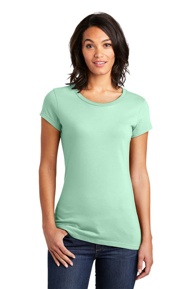 District DT6001 Womens Very Important Short Sleeve Crewneck T-Shirt Mint Green Model Front