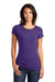 District DT6001 Womens Very Important Short Sleeve Crewneck T-Shirt Purple Model Front