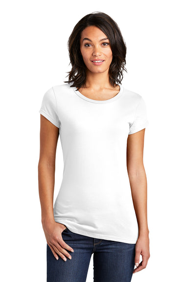 District DT6001 Womens Very Important Short Sleeve Crewneck T-Shirt White Model Front