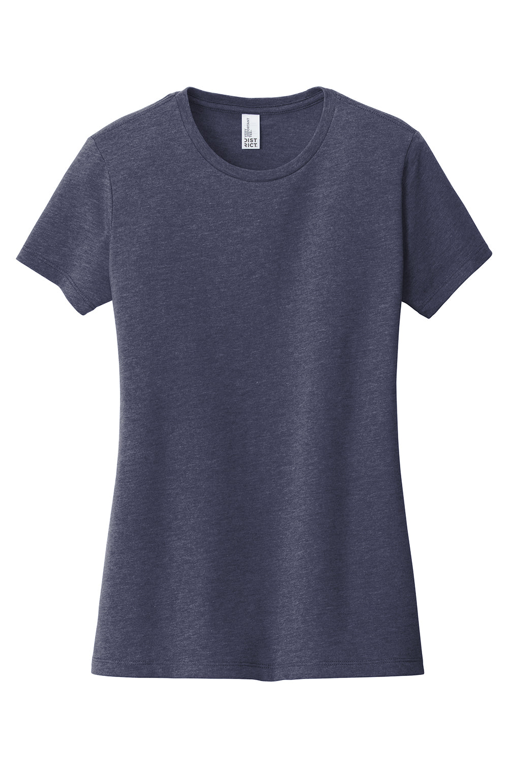 District DT6002 Womens Very Important Short Sleeve Crewneck T-Shirt Heather Navy Blue Flat Front