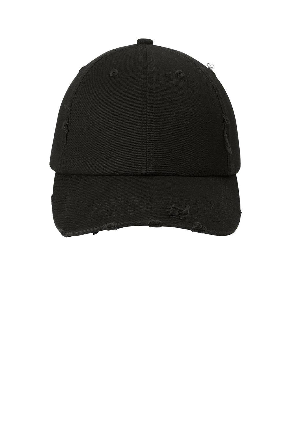 District DT600 Mens Adjustable Hat Black Flat Front