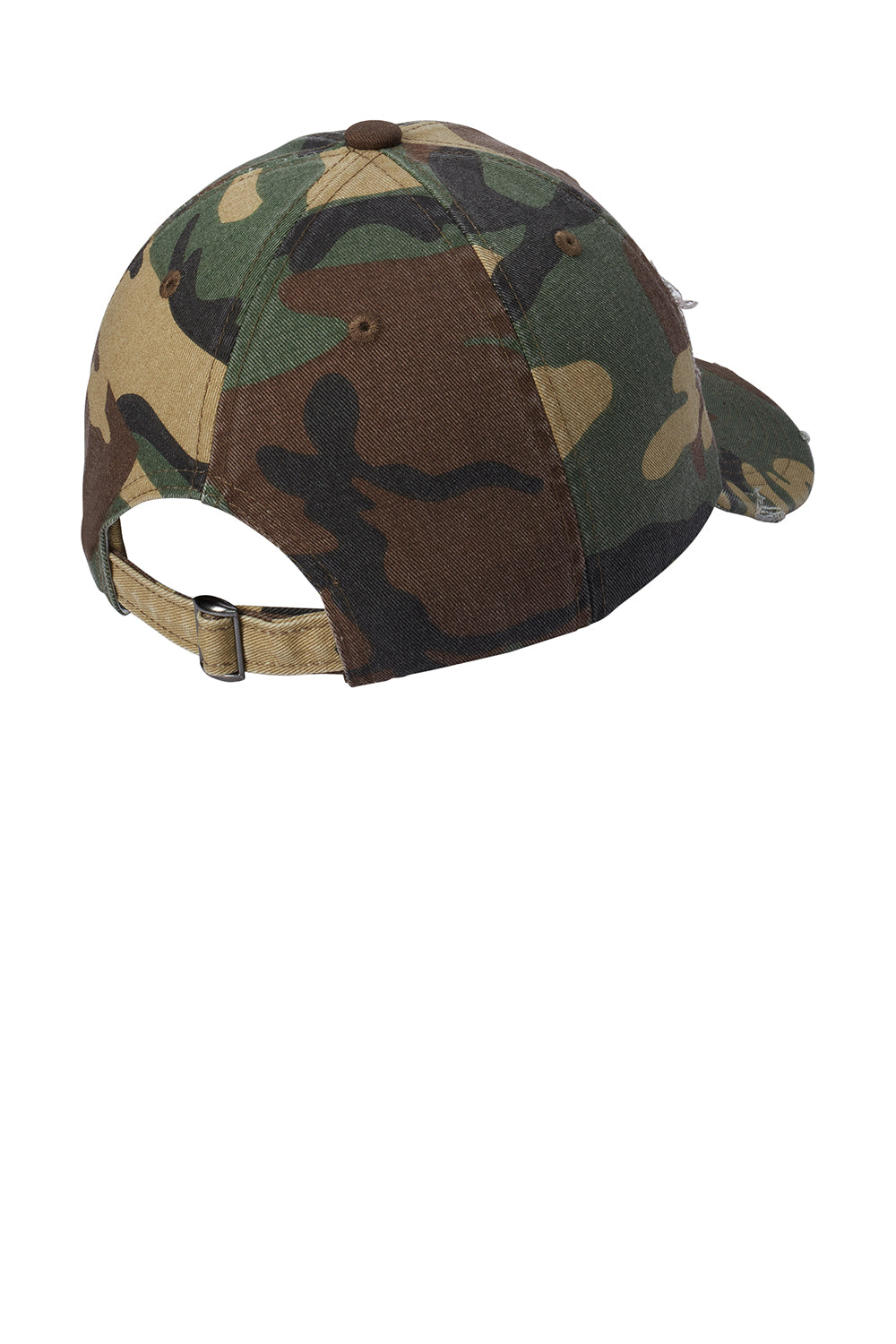 District DT600 Mens Adjustable Hat Military Camo Flat Back