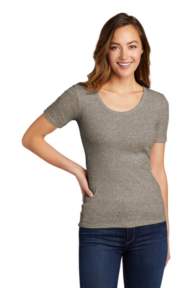 District DT6020 Womens Very Important Short Sleeve Scoop Neck T-Shirt Grey Frost Model Front