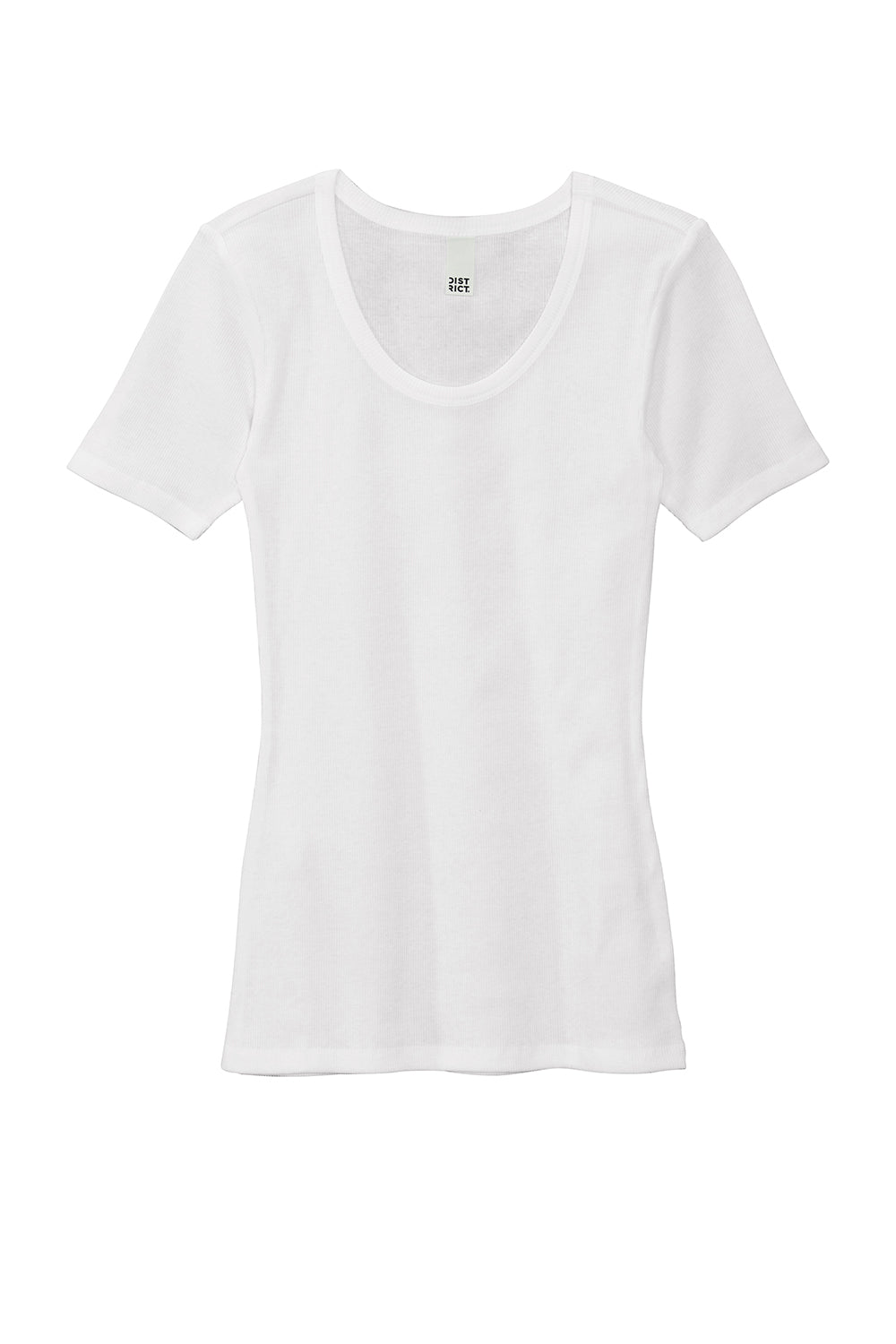 District DT6020 Womens Very Important Short Sleeve Scoop Neck T-Shirt White Flat Front