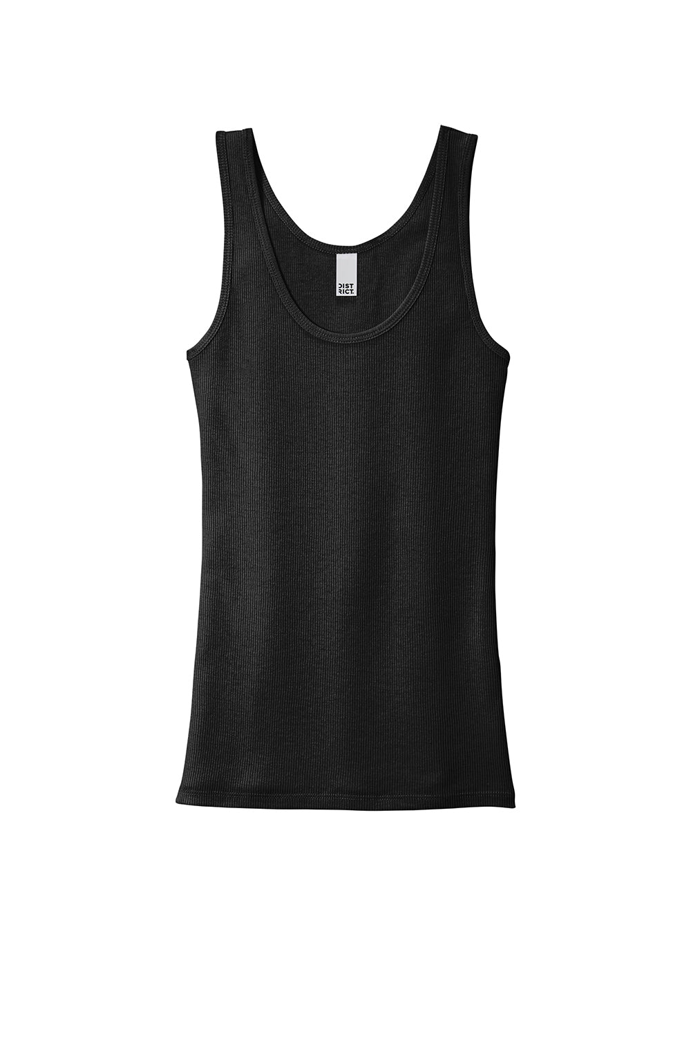 District DT6021 Womens Very Important Tank Top Black Flat Front