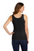 District DT6021 Womens Very Important Tank Top Black Model Back