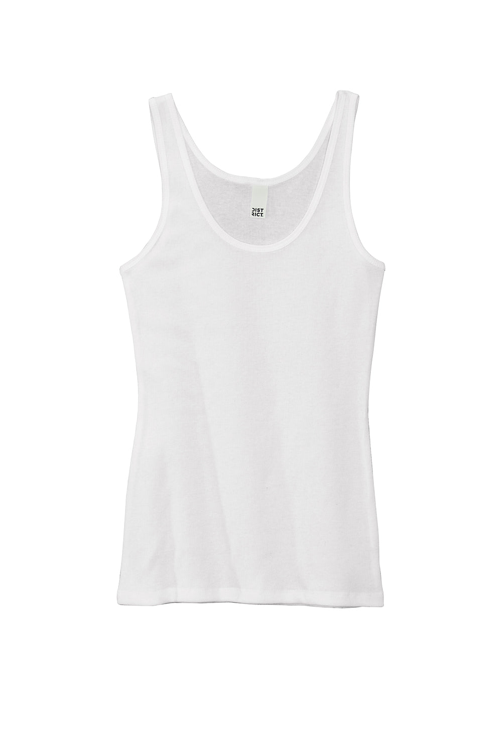 District DT6021 Womens Very Important Tank Top White Flat Front