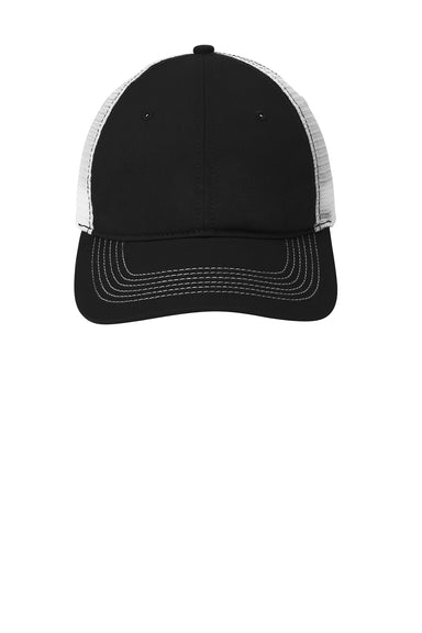 District DT607 Mens Adjustable Hat Black/White Flat Front