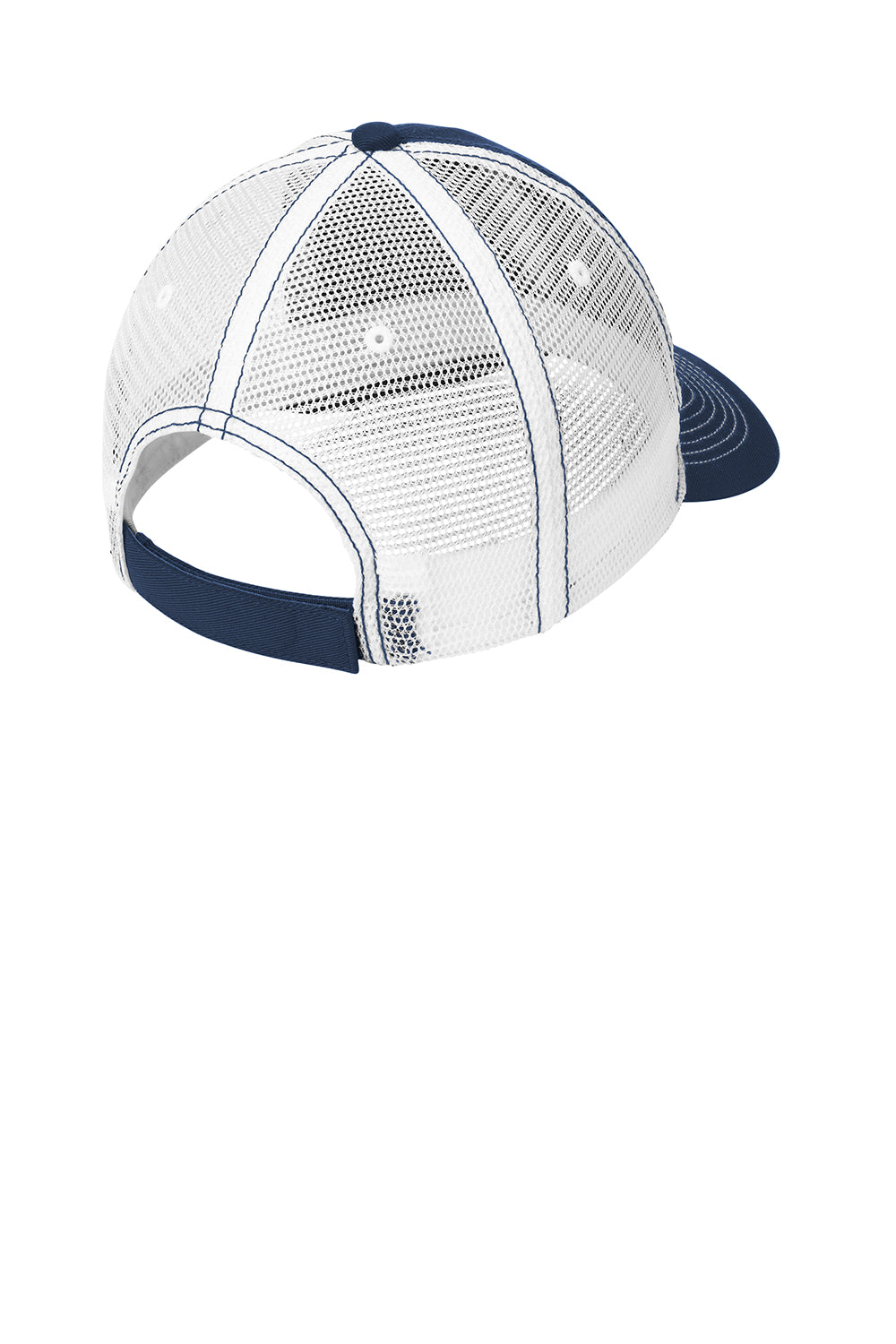 District DT607 Mens Adjustable Hat New Navy Blue/White Flat Back