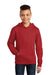 District DT6100Y Youth Very Important Fleece Hooded Sweatshirt Hoodie Classic Red Model Front