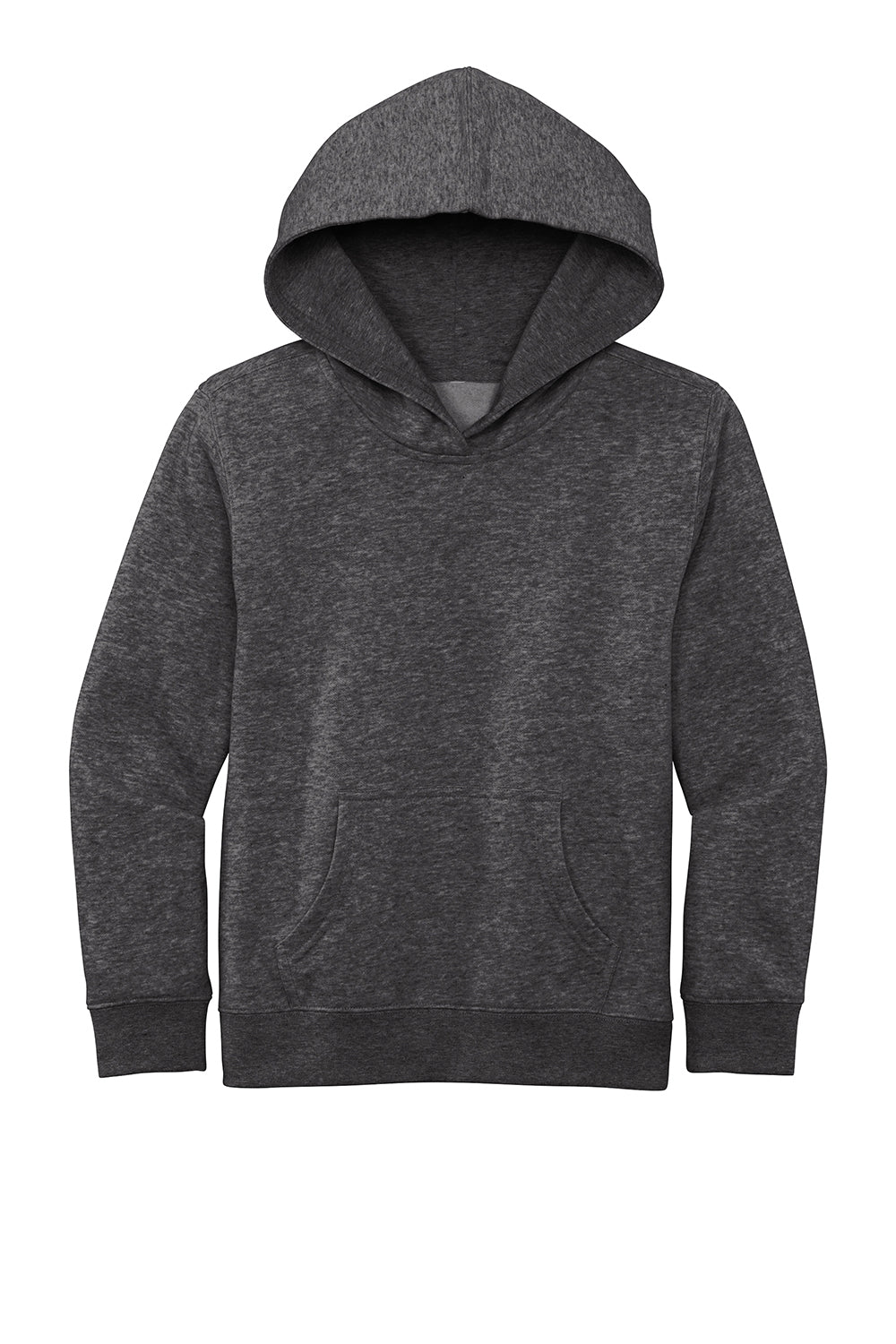 District DT6100Y Youth Very Important Fleece Hooded Sweatshirt Hoodie Heather Charcoal Grey Flat Front