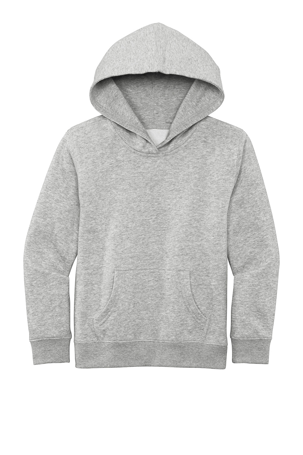 District DT6100Y Youth Very Important Fleece Hooded Sweatshirt Hoodie Heather Light Grey Flat Front