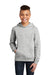 District DT6100Y Youth Very Important Fleece Hooded Sweatshirt Hoodie Heather Light Grey Model Front