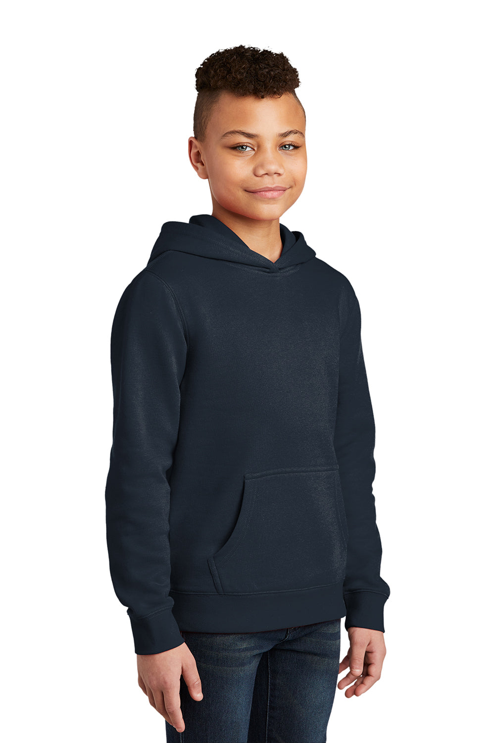 District DT6100Y Youth Very Important Fleece Hooded Sweatshirt Hoodie New Navy Blue Model 3q