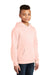 District DT6100Y Youth Very Important Fleece Hooded Sweatshirt Hoodie Rosewater Pink Model 3q