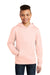 District DT6100Y Youth Very Important Fleece Hooded Sweatshirt Hoodie Rosewater Pink Model Front