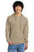 District DT6100 Mens Very Important Fleece Hooded Sweatshirt Hoodie Desert Tan Model Front