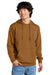 District DT6100 Mens Very Important Fleece Hooded Sweatshirt Hoodie Duck Brown Model Front