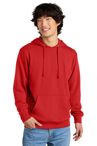 District DT6100 Mens Very Important Fleece Hooded Sweatshirt Hoodie Fiery Red Model Front