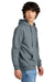 District DT6100 Mens Very Important Fleece Hooded Sweatshirt Hoodie Heather Flint Blue Model Side