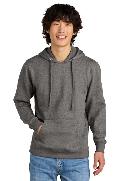 District DT6100 Mens Very Important Fleece Hooded Sweatshirt Hoodie Grey Frost Model Front