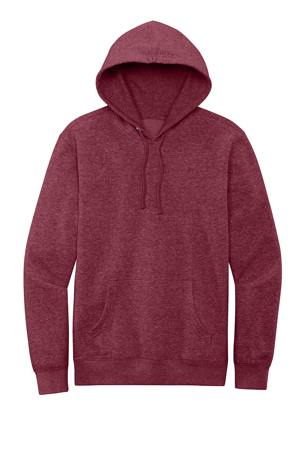 District DT6100 Mens Very Important Fleece Hooded Sweatshirt Hoodie Heather Cardinal Red Flat Front