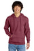 District DT6100 Mens Very Important Fleece Hooded Sweatshirt Hoodie Heather Cardinal Red Model Front