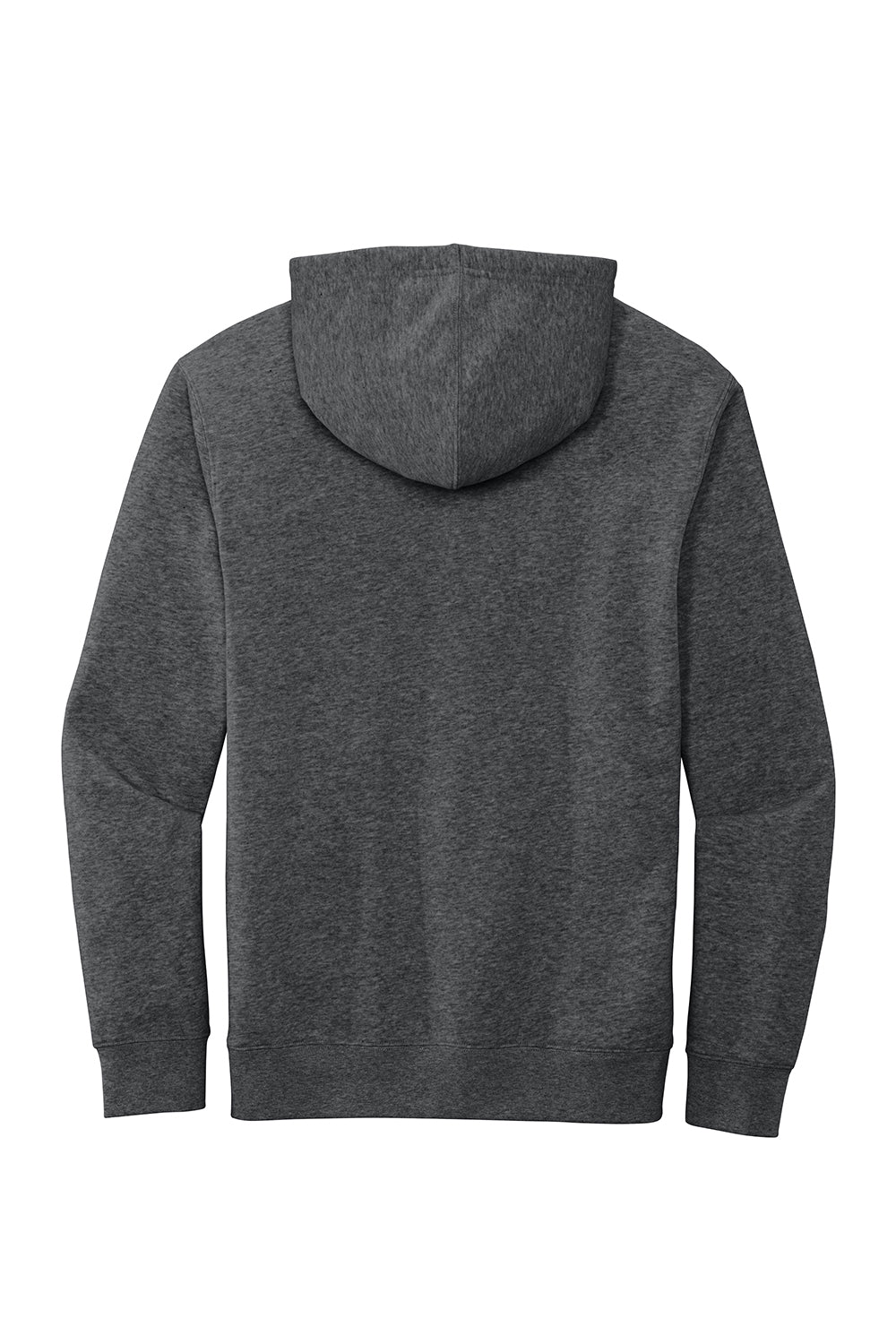 District DT6100 Mens Very Important Fleece Hooded Sweatshirt Hoodie Heather Charcoal Grey Flat Back