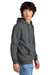 District DT6100 Mens Very Important Fleece Hooded Sweatshirt Hoodie Heather Charcoal Grey Model Side