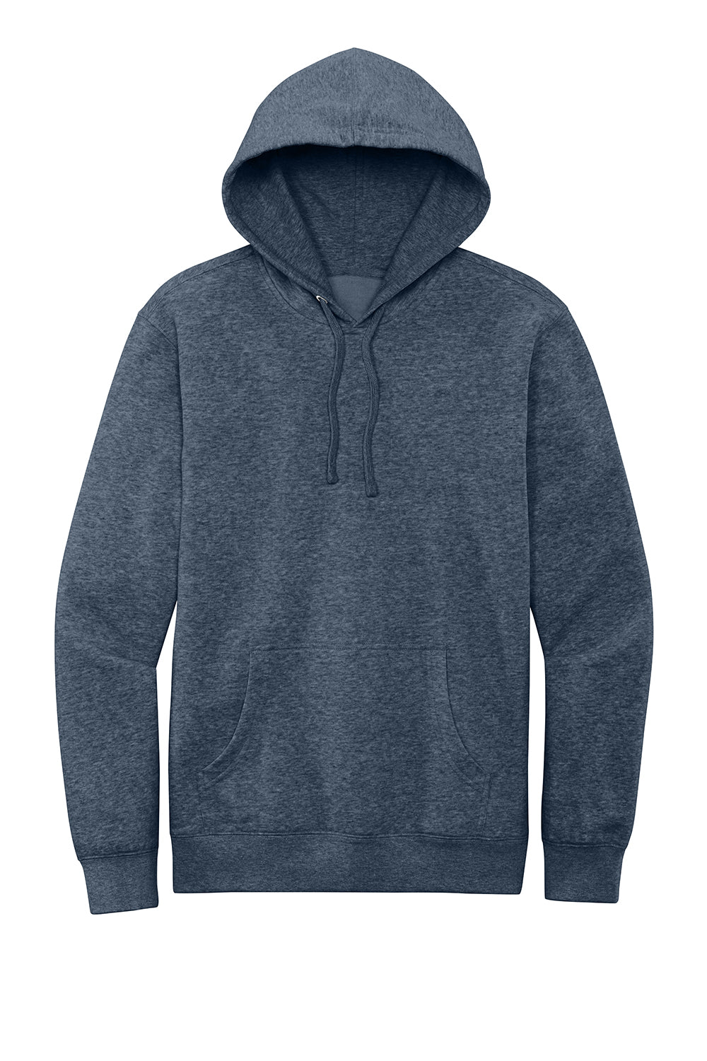 District DT6100 Mens Very Important Fleece Hooded Sweatshirt Hoodie Heather Navy Blue Flat Front