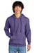 District DT6100 Mens Very Important Fleece Hooded Sweatshirt Hoodie Heather Purple Model Front