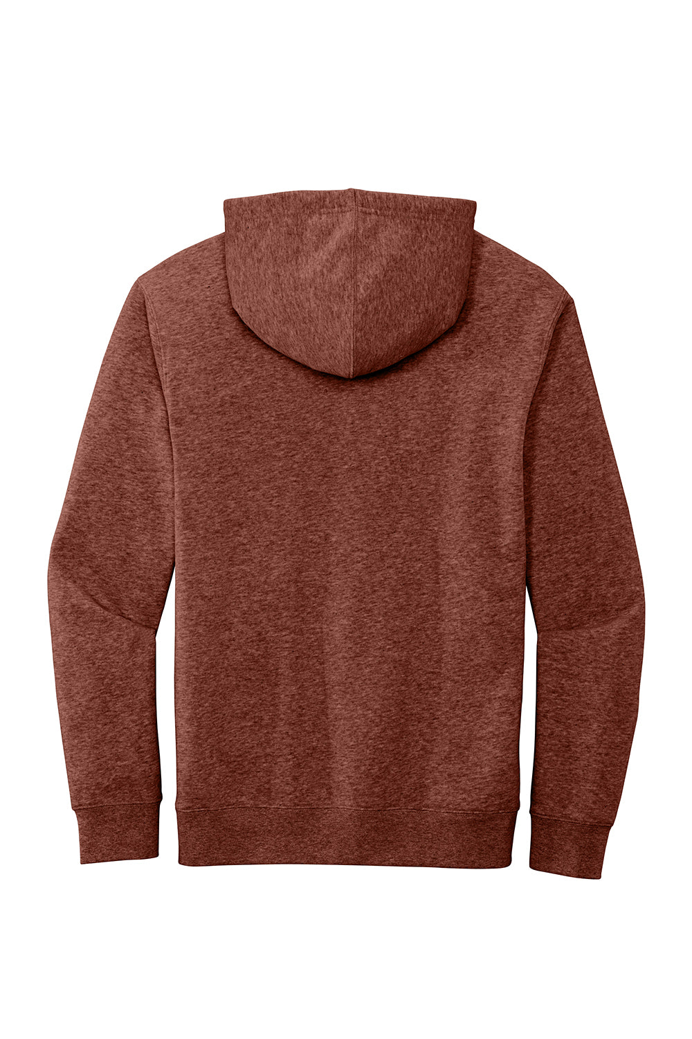 District DT6100 Mens Very Important Fleece Hooded Sweatshirt Hoodie Heather Russet Red Flat Back