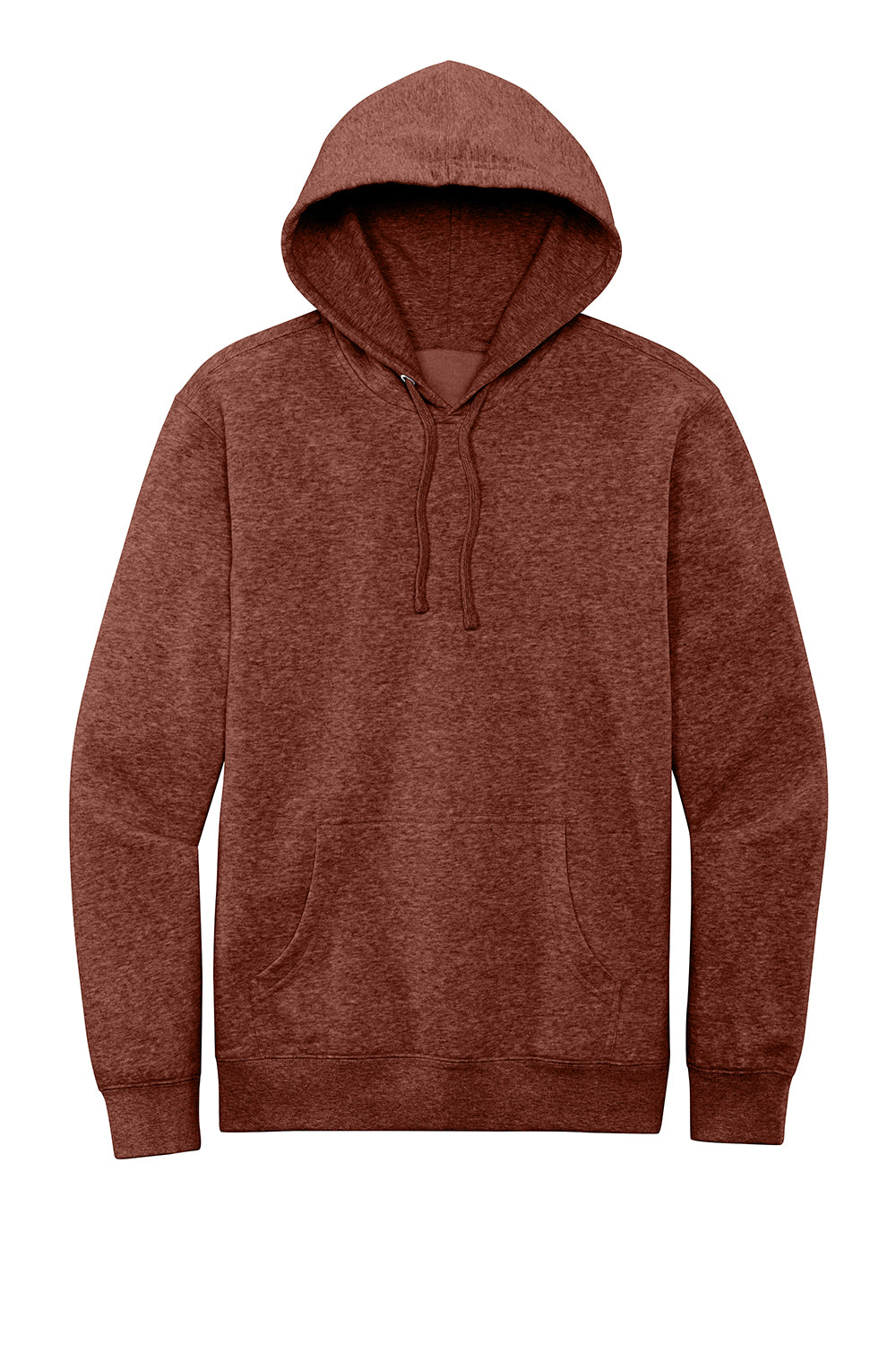 District DT6100 Mens Very Important Fleece Hooded Sweatshirt Hoodie Heather Russet Red Flat Front