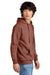 District DT6100 Mens Very Important Fleece Hooded Sweatshirt Hoodie Heather Russet Red Model Side