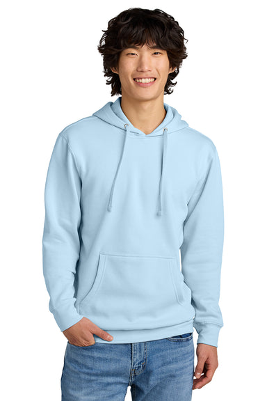 District DT6100 Mens Very Important Fleece Hooded Sweatshirt Hoodie Ice Blue Model Front