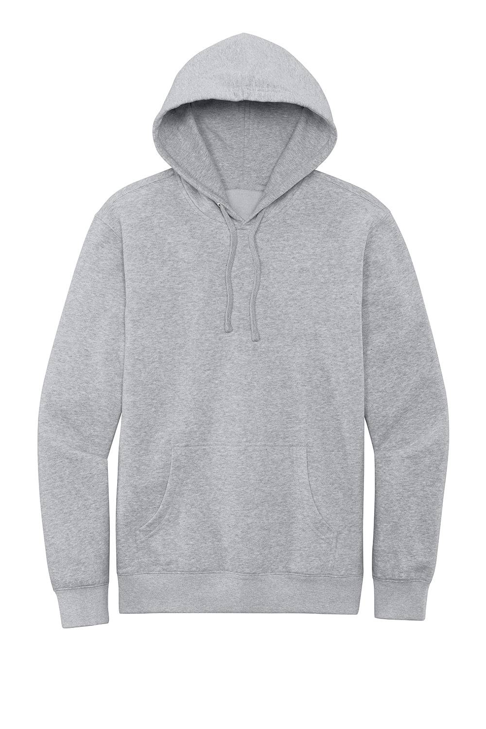 District DT6100 Mens Very Important Fleece Hooded Sweatshirt Hoodie Heather Light Grey Flat Front